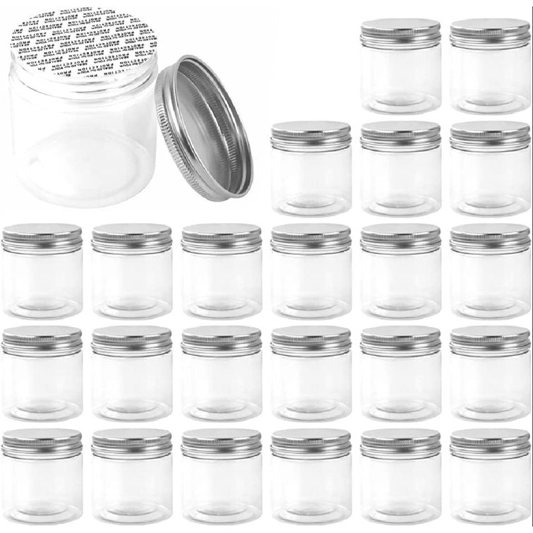 Prep & Savour 24PCS 7Oz Small Plastic Jars With Lids, Wide Mouth Food